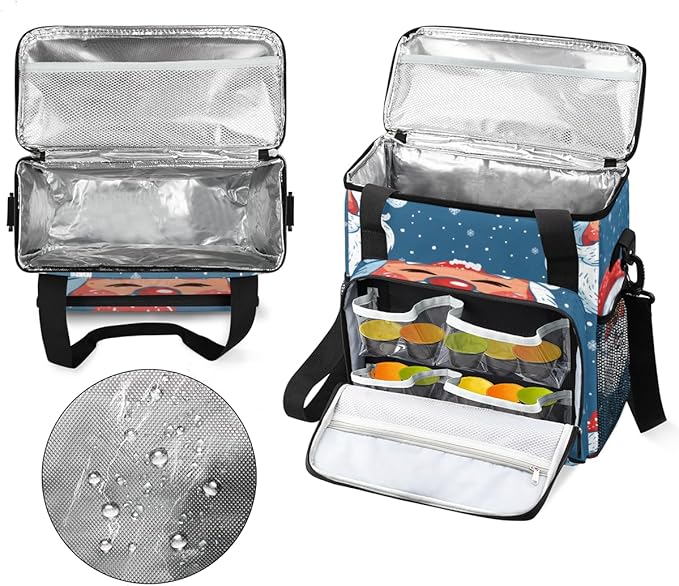 Dreamy Santa Claus Coffee Maker Carrying Bag Cute Santa Claus Travel Storage Bag Compatible with K-Mini or K-Mini Plus Single Serve Coffee Brewer Carrying Case with Multiple Pockets &amp Shoulder S
