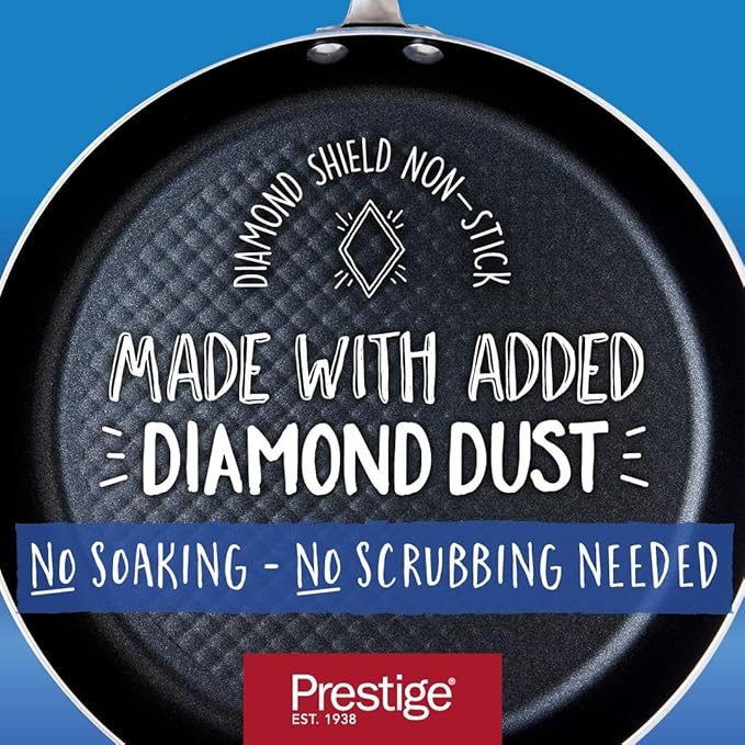 Prestige Diamond Shield Non-Stick 3 Piece pan Set-milkpan 16 and 18cm saucepans Aluminium