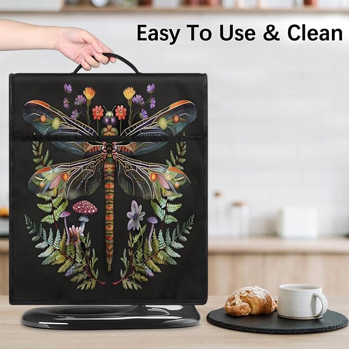 cfpolar Kitchen Aid Mixer Cover Compatible with 6-8 Quarts Animal Dragonfly Flower Stand Mixer Cover Kitchen Aid Mixers Accessories Appliance Organizer Bag Dust Covers with Zipper Pocket