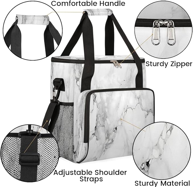 Marble Printed Coffee Maker Travel Bag for K-Mini or K-Mini Plus Single Serve Coffee Brewer Portable Storage Tote Case for Tarvel