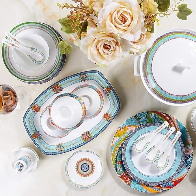 Porcelain Dinnerware Sets Plates and Bowls Sets Resistant Dinner Set Porcelain Dinnerware Sets Ceramic Dishes/Plates and Bowls Microwave