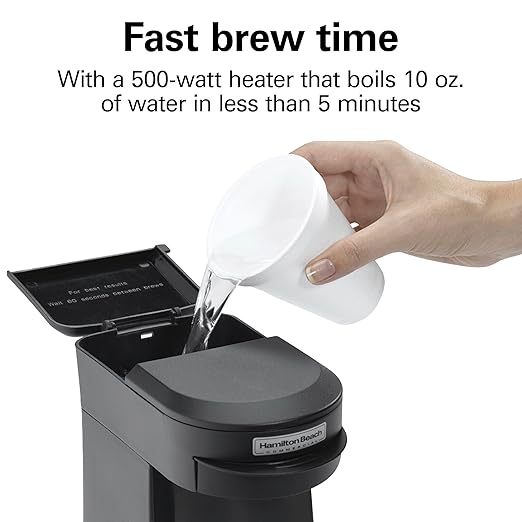 Hamilton Beach Commercial 1 Cup Pod Coffeemaker Black Single Serve Coffee Brewer HDC200B
