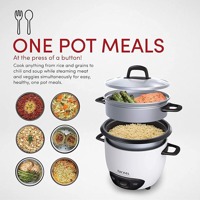 6-Cup Pot Style Rice Cooker and Food Steamer (Renewed)