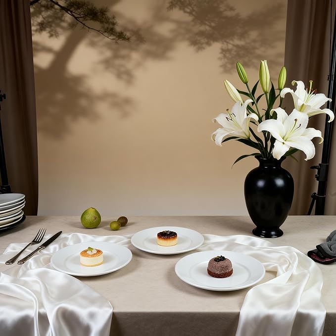 Stoneware Wide Rim Commercial Grade Dinnerware Bright white Dessert Plate 5.5 Case of 36