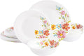 Gibson Home Ultra Break and Chip Resistant 18-Piece Round Dinnerware Set Service for 6 – Red Floral Plates and Bowls Microwave &amp Dishwasher Safe