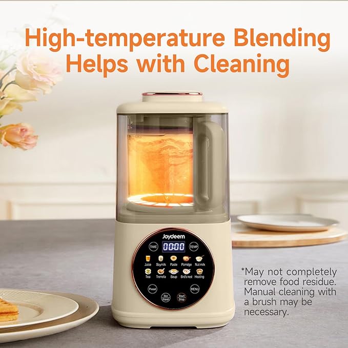 Joydeem JD-J03 Cooking Blender with Soundproof Shield Hot Cold Blender for Filter-free Soy Milk &amp Juice 8-Speed and Temperature Control 12H Preset 1100ml White