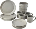 DINNERSET 16PCS GREY STONEWARE RIDGE