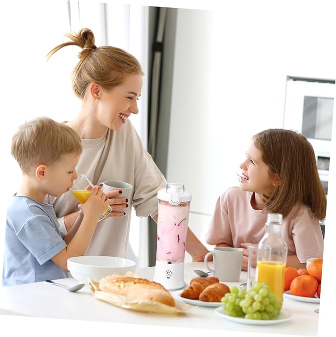 GLEAVI Portable Cordless Juicer Mixer for Fresh Juice Rechargeable Blender with Transparent Cup for Travel Sports and Home Use