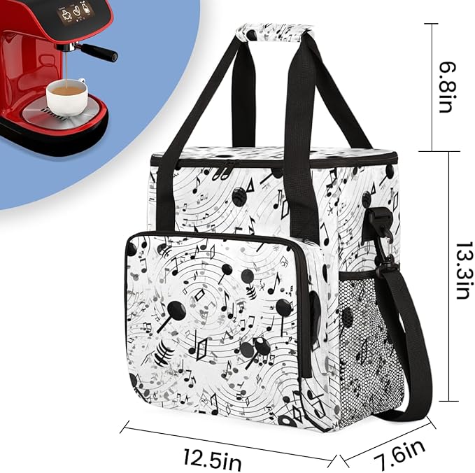 Beat Notes Coffee Maker Carrying Bag Portable Travel Storage Tote Bag Compatible with K-Mini or K-Mini Plus Single Serve Coffee Brewer Carrying Case with Multiple Pockets &amp Shoulder Strap