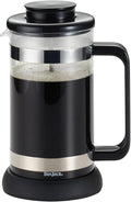 BonJour Coffee Borosilicate Glass French Press with Coaster &amp Scoop 33.8-Ounce Riviera Black