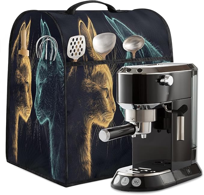 cfpolar Kitchen Aid Mixer Cover Compatible with 6-8 Quarts Cute Golden Cat Blue Kitten Stand Mixer Cover Kitchen Aid Mixers Accessories Appliance Organizer Bag Dust Covers with Zipper Pocket