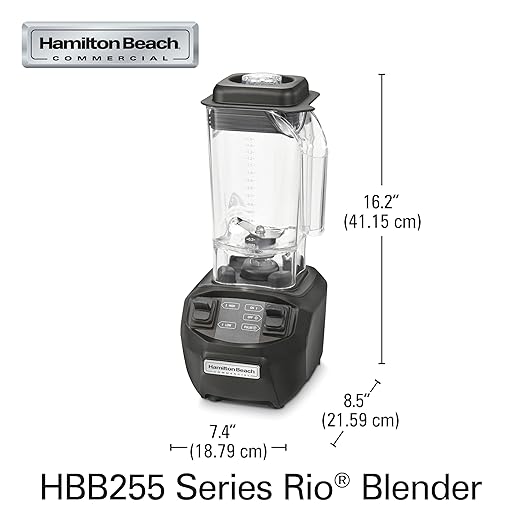 Hamilton Beach Commercial HBB255 Rio Bar Blender 1.6 Horsepower 48 Ounce Capacity BPA-Free Container NSF Certified