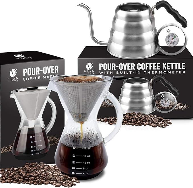 Bean Envy Pour Over Coffee Maker &amp Gooseneck Pour Over Coffee Kettle