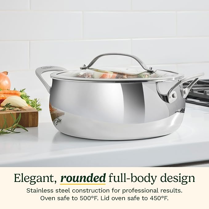 Cuisinart PureClad™ Triple Ply Stainless Steel 4.5 Qt. Dutch Oven w/Cover PCT3545-24