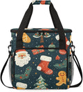 Abstract Santa Claus Coffee Maker Carrying Bag Colorful Santa Claus Travel Storage Bag Compatible with K-Mini or K-Mini Plus Single Serve Coffee Brewer Carrying Case with Pockets &amp Shoulder Stra