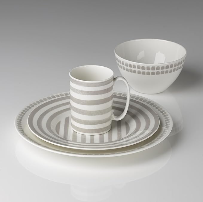kate spade new york Charlotte Street North 16-Piece Dinnerware Set Taupe/Grey