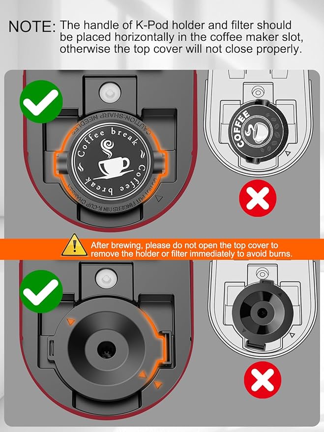 Single Serve Coffee Maker for K-Cup and Ground Coffee Fast Brew 6-12 oz Brew Sizes One Cup Coffee Machine Fits 5.5 Mugs One-Button Small Coffee Maker with Descaling Reminder Red