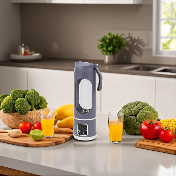 Portable Blender Portable Juicer Cup Quiet Mini Travel Blender with Stainless Steel Blade Rechargeable 450ml Blender Cup for Home Dishwasher Parts