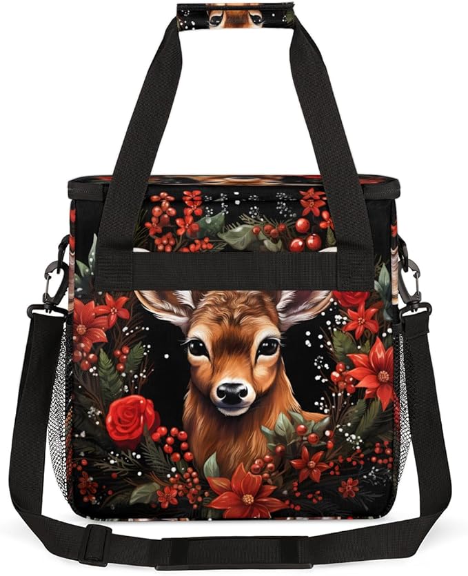 Flowers Giraffe Coffee Maker Carrying Bag Gorgeous Giraffe Travel Storage Bag Compatible with K-Mini or K-Mini Plus Single Serve Coffee Brewer Carrying Case with Multiple Pockets &amp Shoulder Stra
