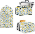 Summer Themed Toaster Covers 2 Slice Wide SlotLemon Blender Covers Washable Dust Cover Kitchen Appliance Slow Cooker Crock Pot Cover for Summer Decor (Yellow)