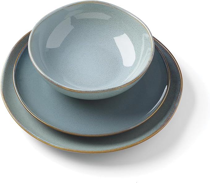 Oneida 899206 Organic Shades Blue 18-Piece Dinnerware Set Service For 6