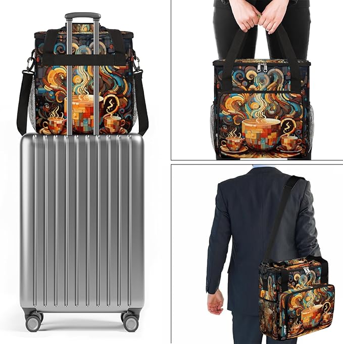 cfpolar Coffee Maker Storage Bag Waterproof Travel Carrying Storage Tote Bag Organizer Case Compatible with K-Mini or K-Mini Plus And Suitable for Other Accessories With Pockets for K-Cup Pods