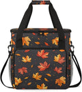 Maple Leaf Theme Coffee Maker Travel Bag for Keurig K-Mini/K-Mini Plus Insulated Waterproof Tote with Pockets for K-Cup Portable Single-Serve Brewer Case
