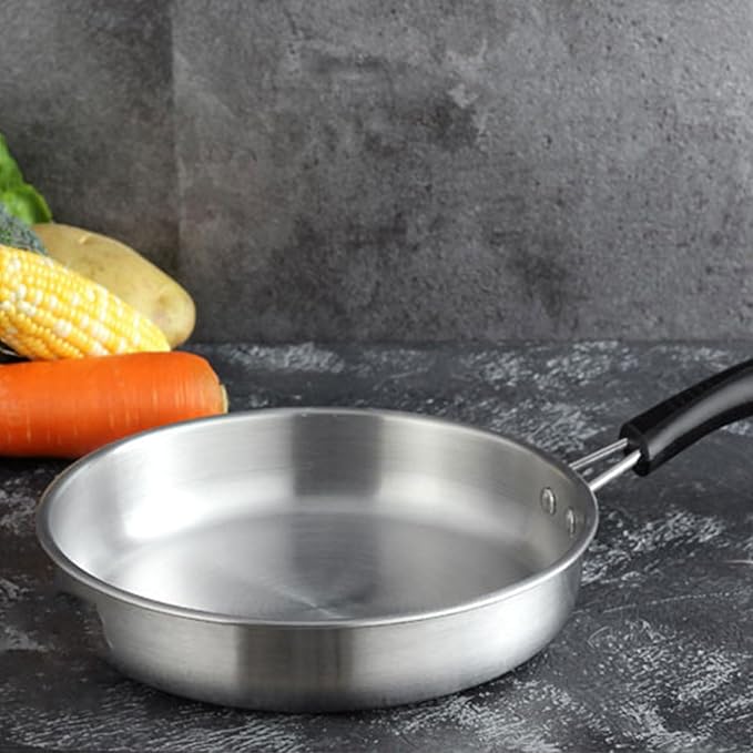 Non Stick Pots And Pans Set - 3pcs Stainless Kitchen Cookware Panels Frying Sauce Pan Rack Durable Cooking Display Cookware Pack Pro Gear Set | Home Kitchen Stove For Simmering Sauteing Frying Use