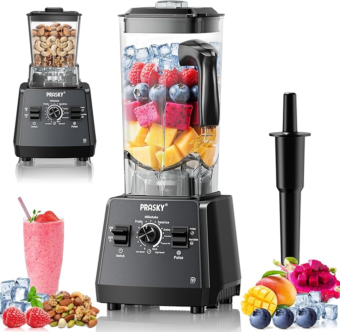 2400W High Speed Countertop Blender 101oz Large Capacity BPA-Free 25000 RPM Blenders for Smoothies Ice Crushing Soups Nut Butters &amp Baby Food (Gray 3L)