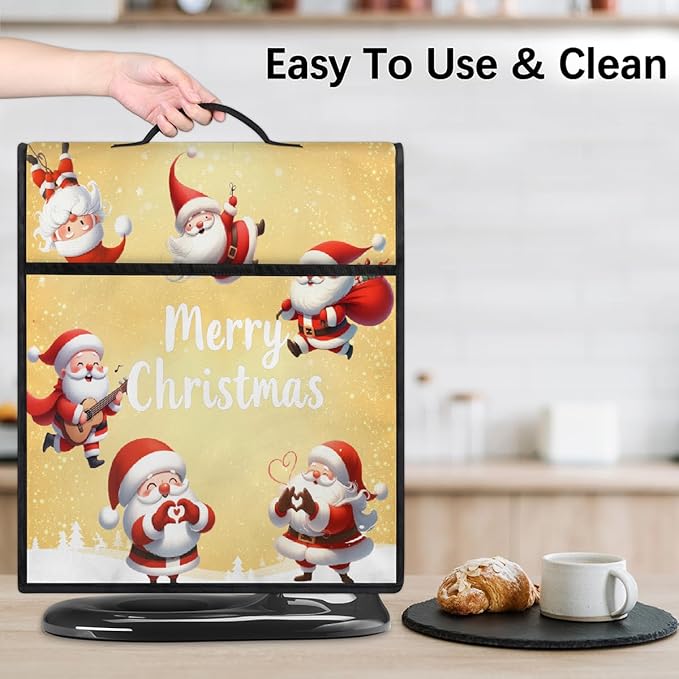 cfpolar Kitchen Aid Mixer Cover Compatible with 6-8 Quarts Christmas Cute Santa Claus Xmas Stand Mixer Cover Kitchen Aid Mixers Accessories Appliance Organizer Bag Dust Covers with Zipper Pocket