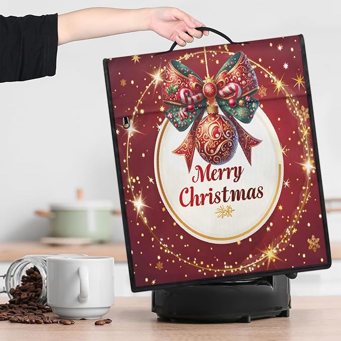 cfpolar Kitchen Aid Mixer Cover Compatible with 6-8 Quarts Christmas Balls Xmas Bows Stand Mixer Cover Kitchen Aid Mixers Accessories Appliance Organizer Bag Dust Covers with Zipper Pocket