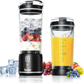 Portable Blender for Smoothies and Shakes 18oz Rechargeable Electric Personal Juicer Cup with Dual Mode 6 Sharp Blade Drink Mixer Bottle with Leakproof-Lid &amp Sip Spout for Kitchen/Travel/Gym