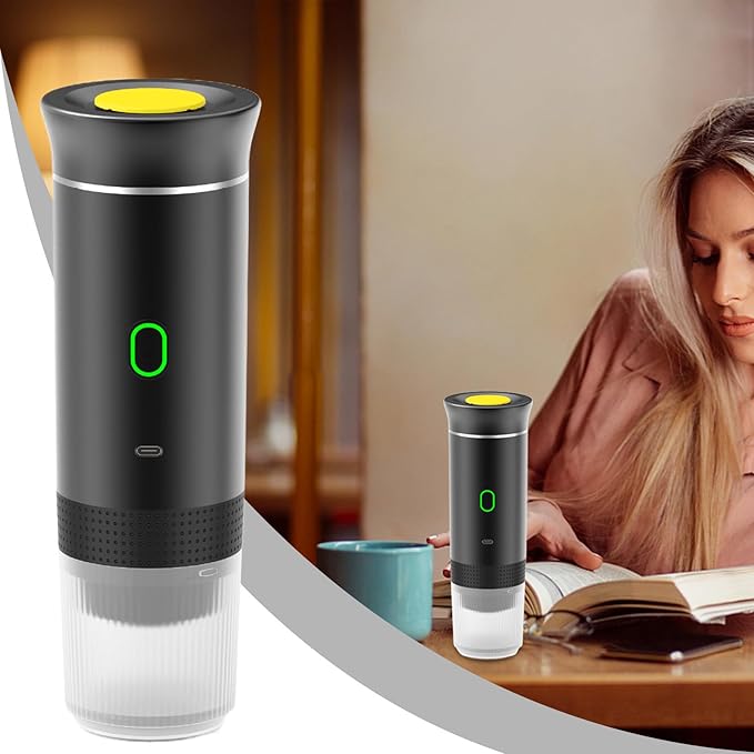 Portable Coffee MachineCar Coffee Maker - Professional Brew Device Small Rechargeable Extraction Tool for Camping Hiking