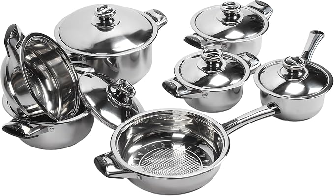 Stainless Steel Cooking Set Heat Conduction Pots Pans Stockpot for Household Kitchen