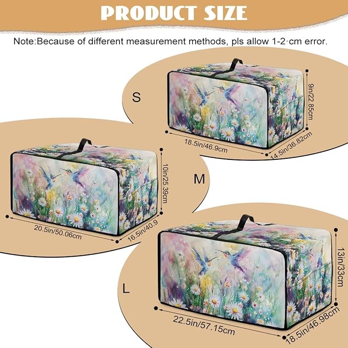 Hummingbird Daisy Print Air Fryer Toaster Dust Cover Washable Microwave Oven Cover Kitchen Small Appliance Protector S