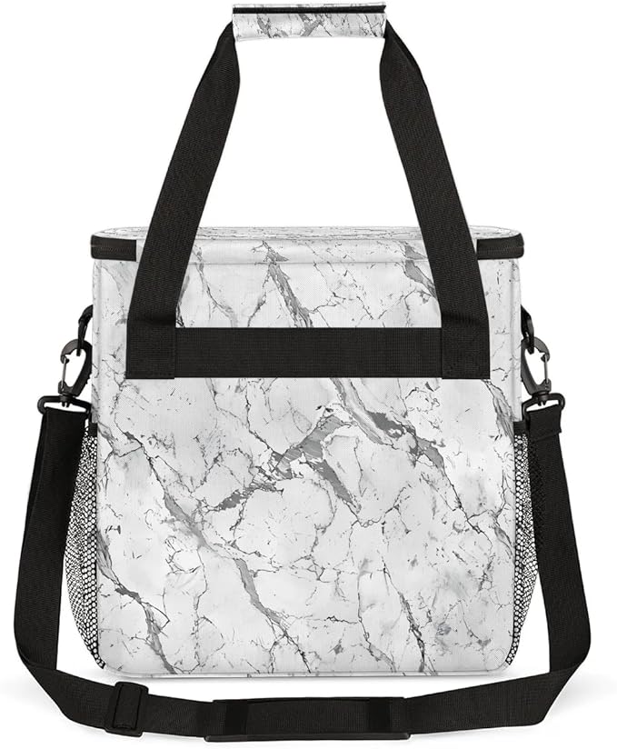 White Marble Coffee Maker Carrying Bag for Keurig K-Mini or K-Mini Plus Storage Portable Coffee Maker Travel Bag