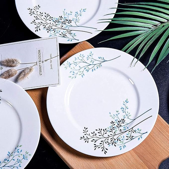 Dinner Set for Luxury Restaurant and Home Creativity Ceramics Dinner Sets 46 Pieces Plain and Elegant Pattern Dinnerware Set | Porcelain Steak Plate Cereal Bowl