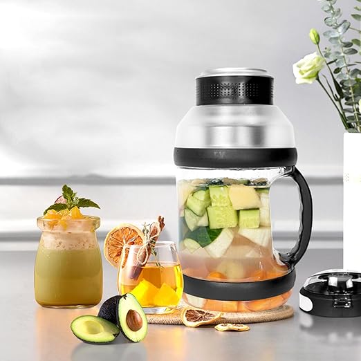 Powerful Portable Juicer Maker - 2000ml Capacity USB Rechargeable Blender Smoothies Juices - Ideal Home Office Outdoor Use(Mint Blue)