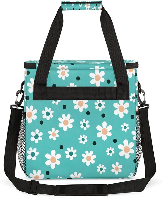 Cute Daisy Flowers Coffee Maker Carrying Bag for Keurig K-Mini or K-Mini Plus Storage Portable Coffee Maker Travel Bag