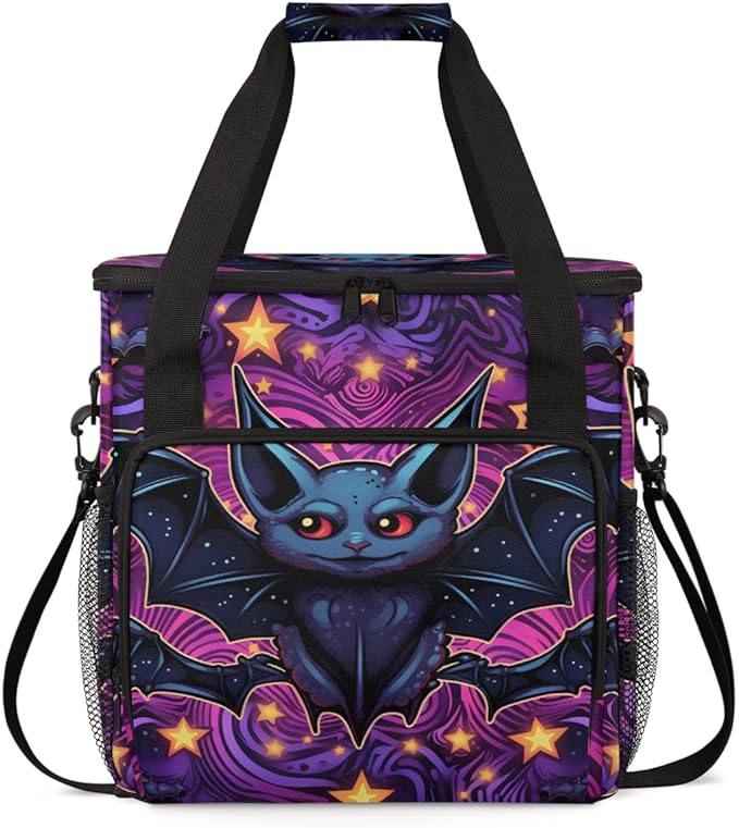 Halloween Bat Coffee Maker Carrying Bag Cute Bat Travel Storage Bag Compatible with K-Mini or K-Mini Plus Single Serve Coffee Brewer Carrying Case with Multiple Pockets &amp Shoulder Strap