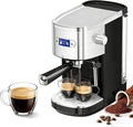 20 Bar Espresso Machine Stainless Steel Coffee Maker with LCD Display &amp Steam Wand 45oz Water Tank Dual Brewing for Espresso Cappuccino Latte - Home &amp Office Use Black
