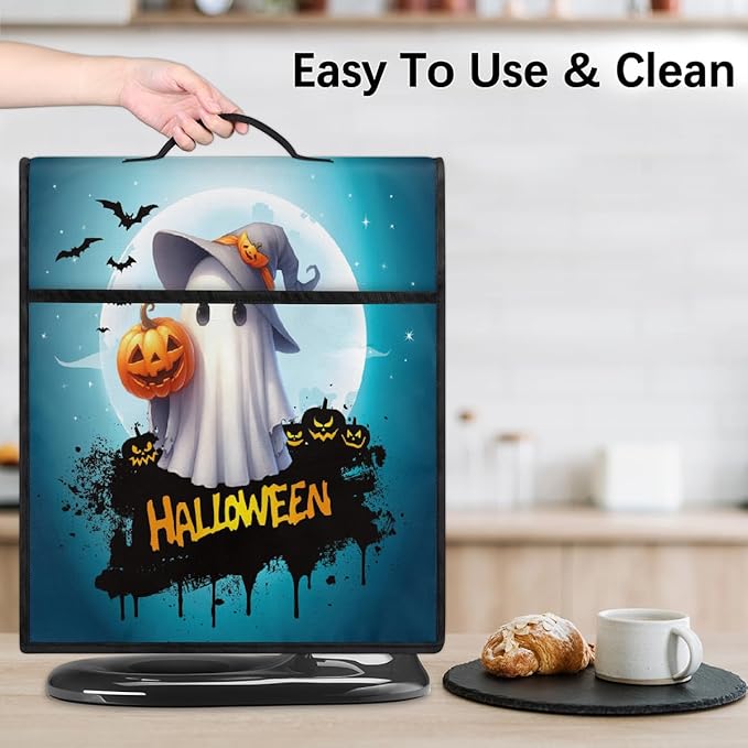 cfpolar Kitchen Aid Mixer Cover Compatible with 6-8 Quarts Halloween Bat Pumpkin Ghosts Stand Mixer Cover Kitchen Aid Mixers Accessories Appliance Organizer Bag Dust Covers with Zipper Pocket