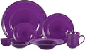 56pc Dinnerware Set Plate and Bowl Set Stoneware Dishes Set for 8 Microwave and Dishwahser Safe Scratch Resistant French Countryside Speckled Antique Purple