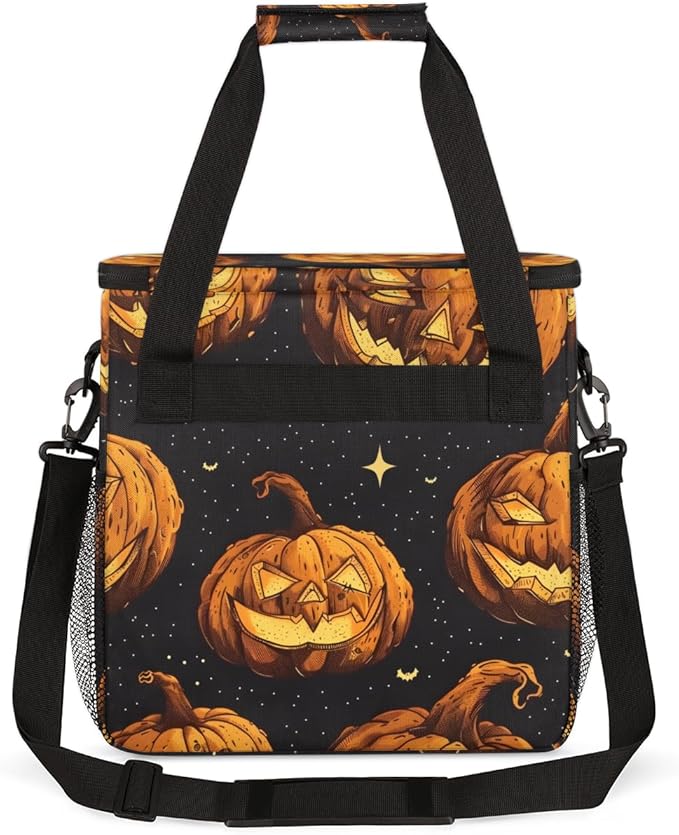 Magical Pumpkin Coffee Maker Carrying Bag Glitter Pumpkin Travel Storage Bag Compatible with K-Mini or K-Mini Plus Single Serve Coffee Brewer Carrying Case with Multiple Pockets &amp Shoulder Strap