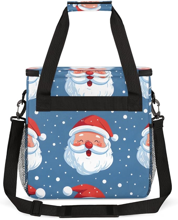 Abstract Santa Claus Coffee Maker Carrying Bag Bright Santa Claus Travel Storage Bag Compatible with K-Mini or K-Mini Plus Single Serve Coffee Brewer Carrying Case with Pockets &amp Shoulder Strap