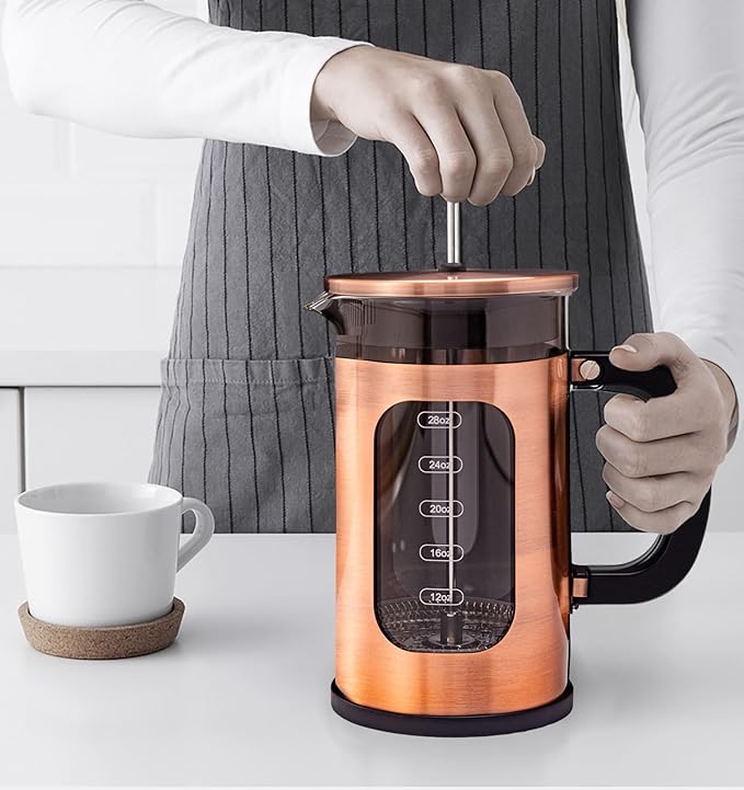 French Press Coffee Maker 8 cups 34 oz 304 Stainless Steel Coffee Press with 4 Filter Screens Easy Clean Heat Resistant Borosilicate Glass - Free 100% BPA… (Candy Sparkle-AYUTYT 34 oz)