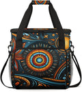 Sun and Moon Coffee Maker Carrying Bag Geometry Aztec Travel Storage Bag Compatible with K-Mini or K-Mini Plus Single Serve Coffee Brewer Carrying Case with Multiple Pockets &amp Shoulder Strap