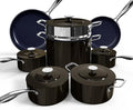 Nuwave Lux 13pc Forged Lightweight Cookware Set PFAS Free Healthy G10 Duralon Ceramic Coating Ultra Non-Stick Stay-Cool Handles Works on All Cooktops &amp Induction Ready