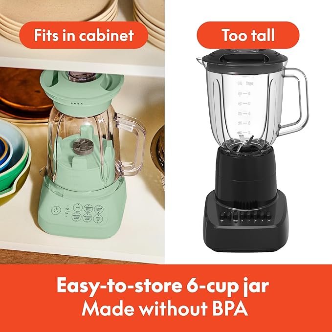 bella 10 Speed Countertop Blender Juicer &amp Smoothie Maker Fits-anywhere™ Kitchenware Slim Flip &amp Store Design Dishwasher Safe 48oz Capacity Pitcher &amp Lid Stainless Steel Blade 450 Wa