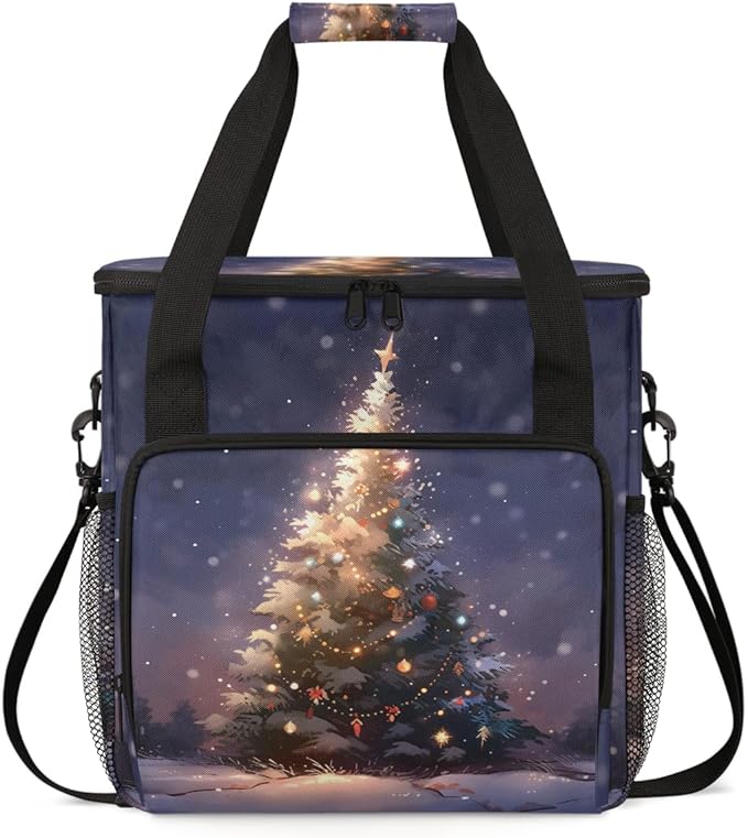 Xmas Tree Coffee Maker Carrying Bag Fantastic Tree Travel Storage Bag Compatible with K-Mini or K-Mini Plus Single Serve Coffee Brewer Carrying Case with Multiple Pockets &amp Shoulder Strap